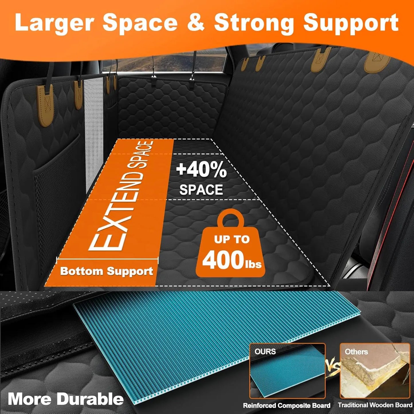 Wedyvko Waterproof Foldable Dog Car Seat Hammock For Back Seat