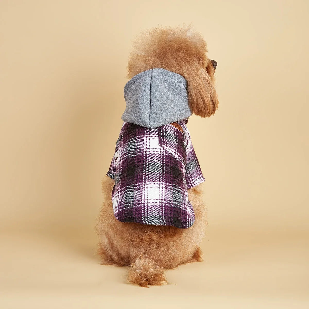 Dog Hoodie For Small Dogs Plaid Pocket Puppy Sweatshirt