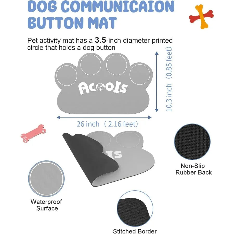 Dog Talking Button Set 4 Pack With Recordable Voice Training Buttons