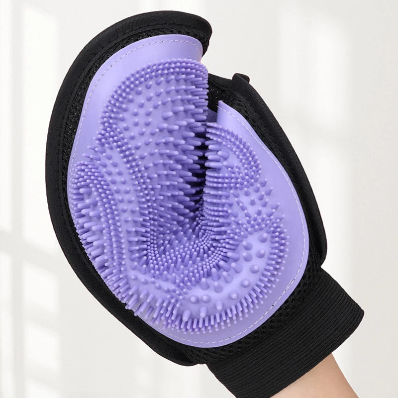 YTYINCN Pet Bath Massage Gloves Deshedding Brush For Cats