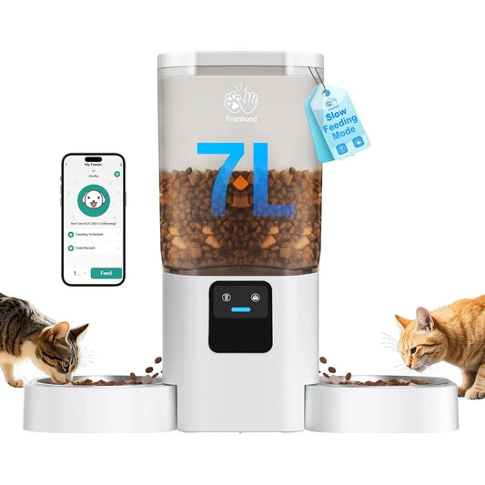 Smart Dual Pet Feeder With WiFi Control And Slow Feed