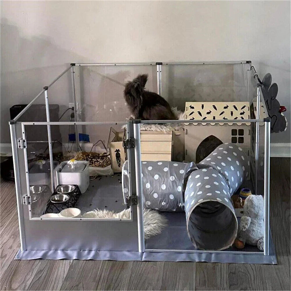 BORWARTH Acrylic Dog Playpen 3 In 1 Pet Enclosure Pad