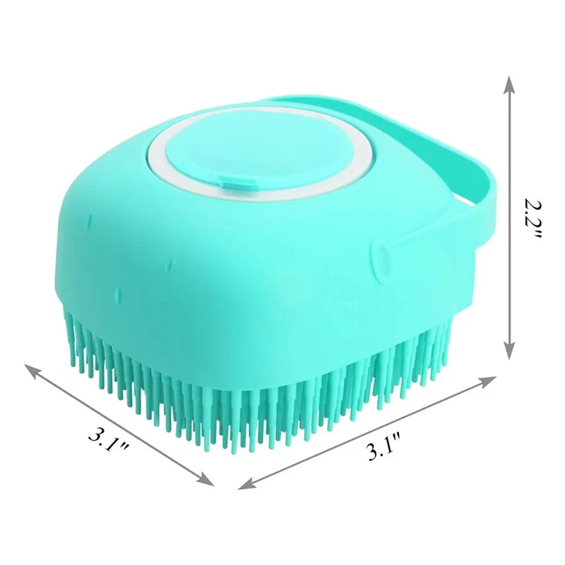 Pet Bath Brush Two In One Silicone Grooming Comb For Dogs