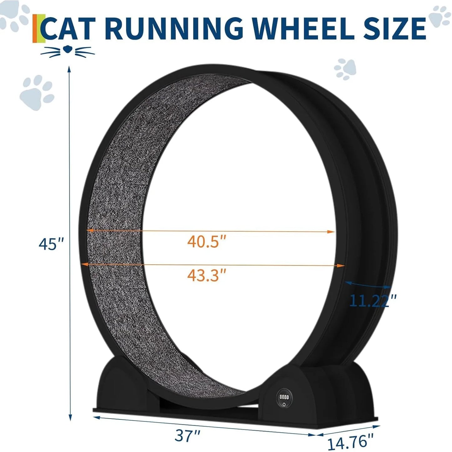 DishyKooker Cat Exercise Wheel With Smart Pedometer For Indoor Running