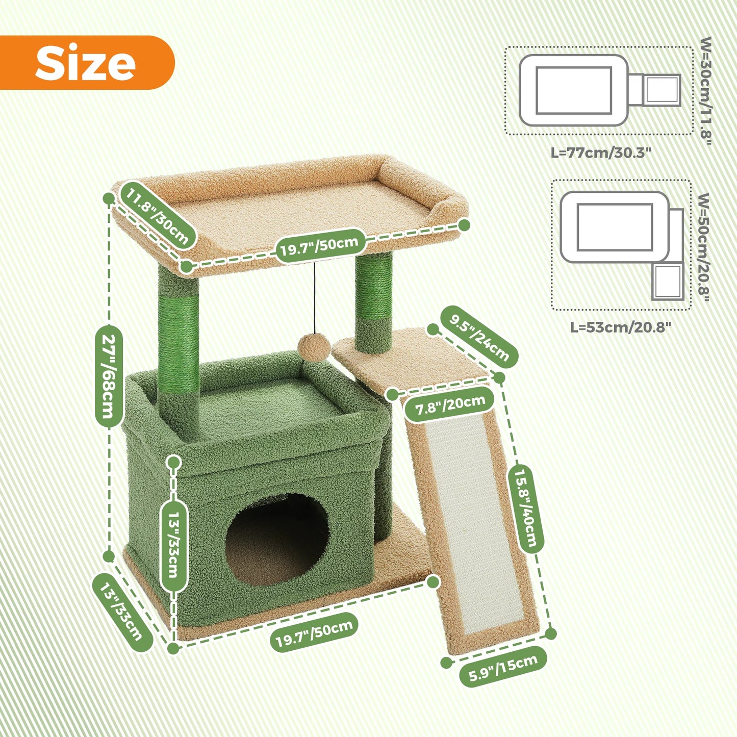 PAWZ Road Small Indoor Cat Tree With Sisal Post