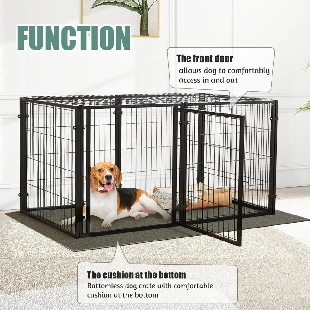 CHENGWEI Heavy Duty Dog Crate Indoor Outdoor Metal Kennel