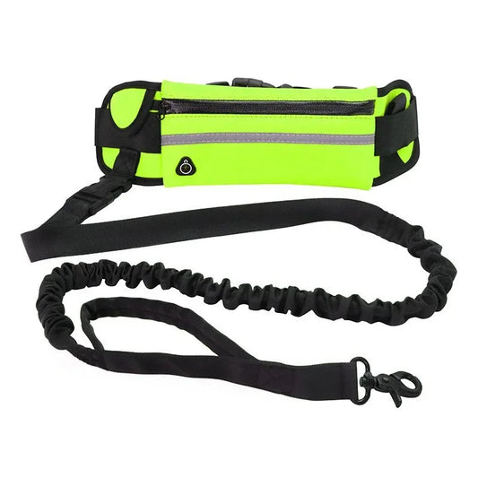 Hands Free Dog Leash With Reflective Waist Bag Retractable