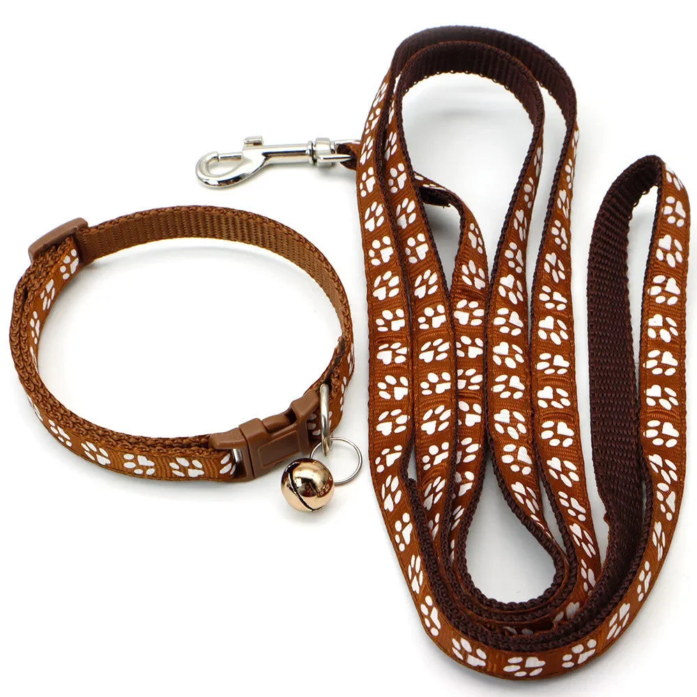 Printed Dog Cat Leash Adjustable Outdoor Walking Rope