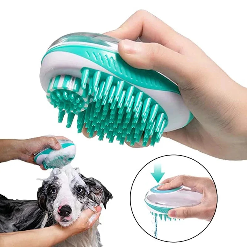 Pet Bath Brush Two In One Silicone Grooming Comb For Dogs
