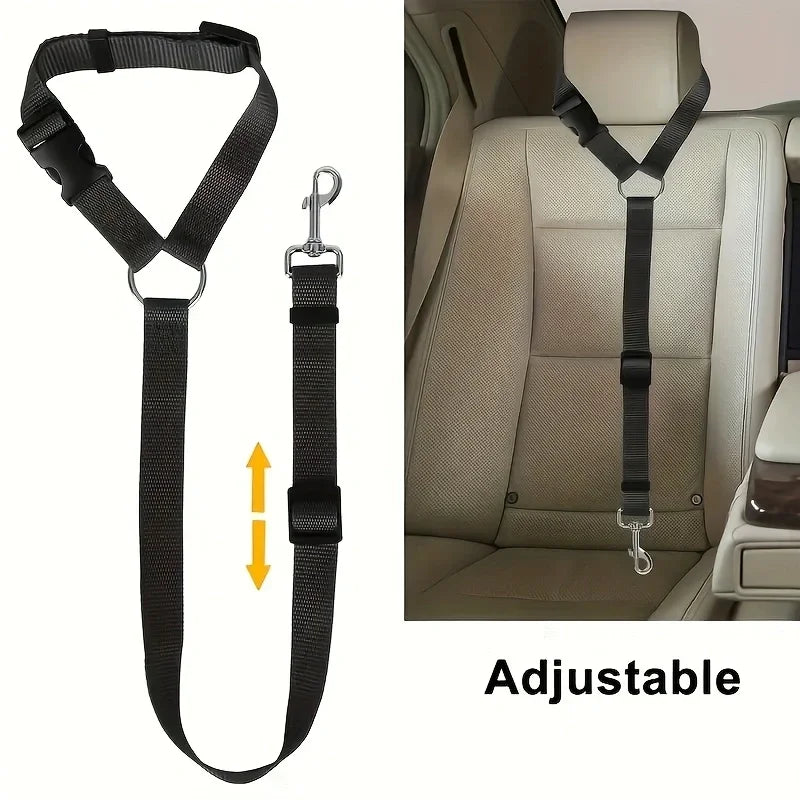 Two-In-One Nylon Pet Car Seat Belt Lead And Harness