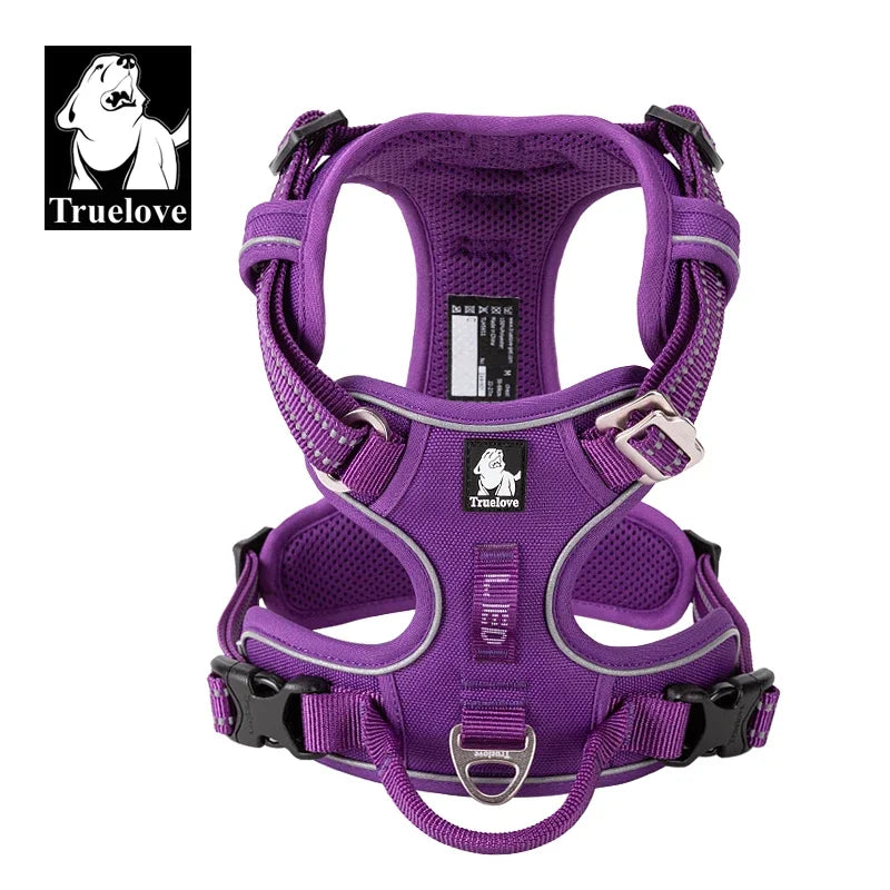 TRUELOVECN Reflective Nylon No Pull Dog Harness Adjustable For Walking