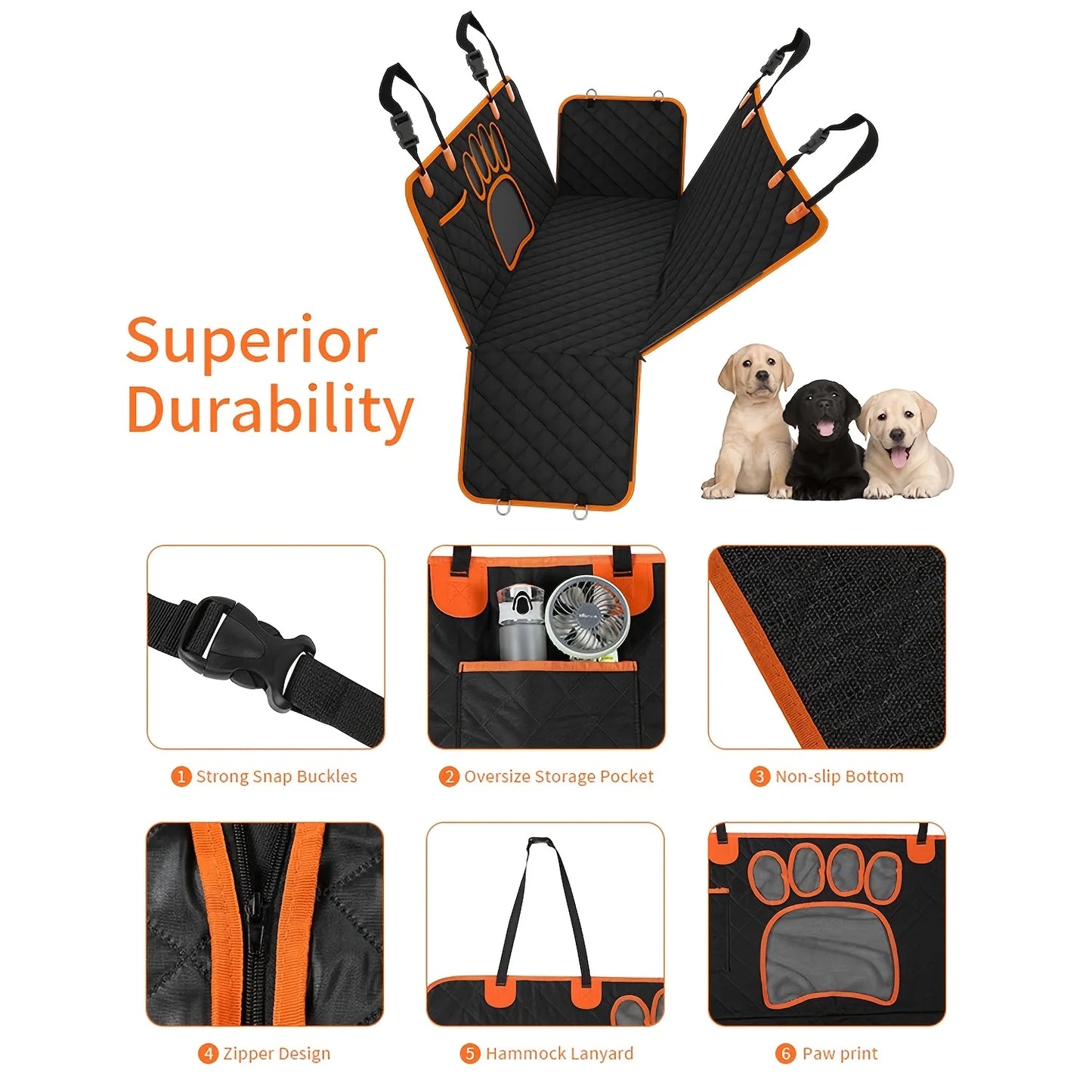 Zhejiang Dog Seat Cover Hammock Car Waterproof Anti Slip Durable