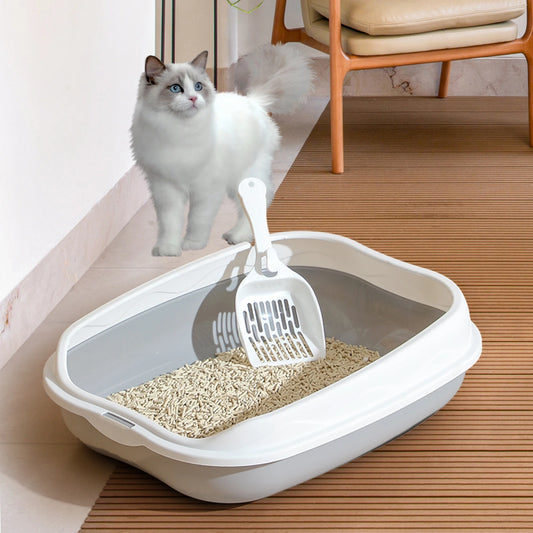 High-concerned Semi-Enclosed Cat Litter Box with Pedal Design