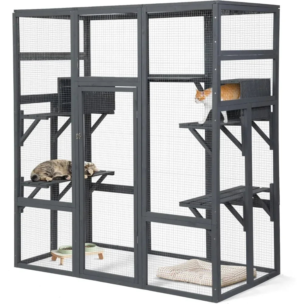 Closure Outdoor Cat Enclosure Catio With Waterproof Roof Iron