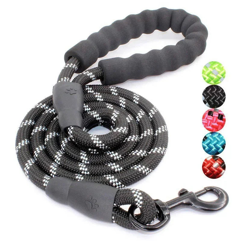 Reflective Dog Leash With Padded Handle Heavy Duty Traction Rope