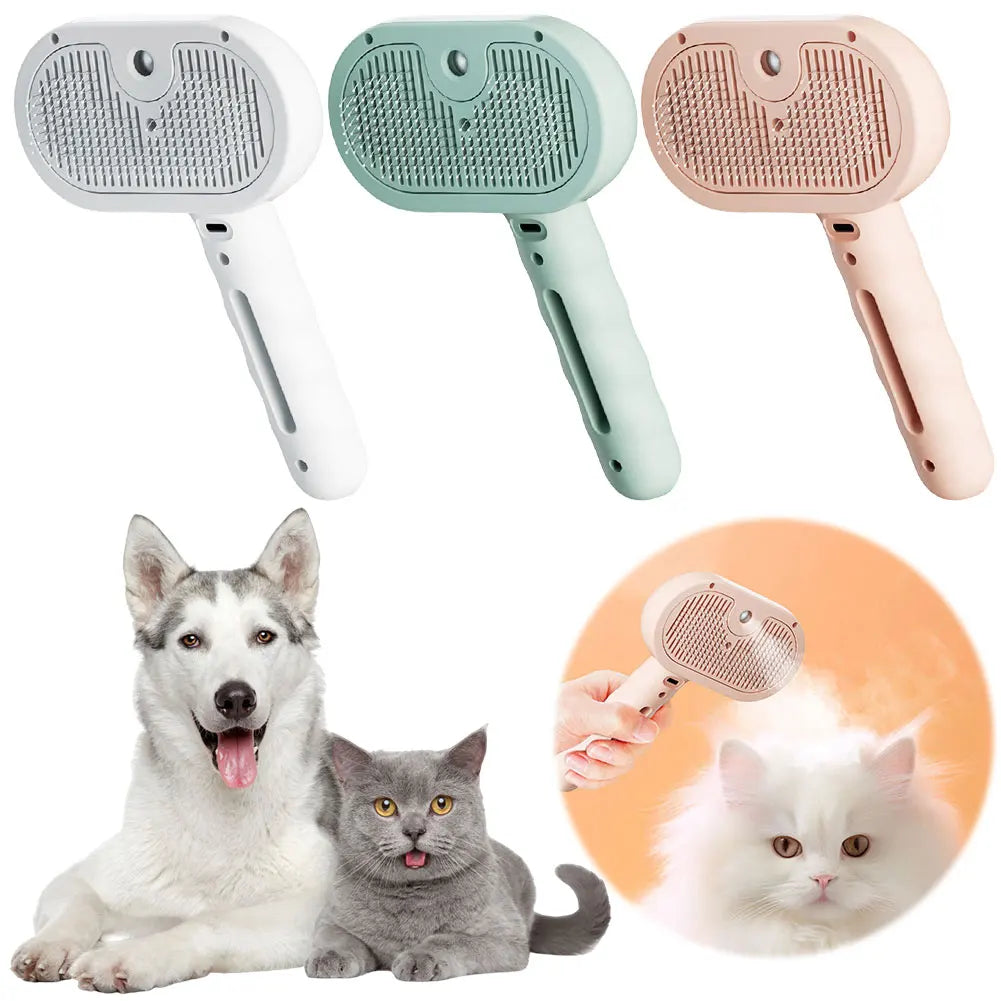 APWIKOGER 3 In 1 Cat Steam Brush For Grooming And Shedding