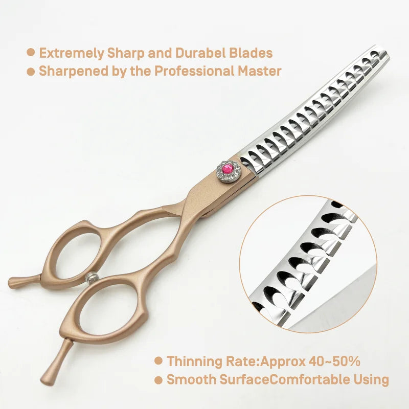 Wingsbro Professional Curved Thinning Dog Grooming Scissors