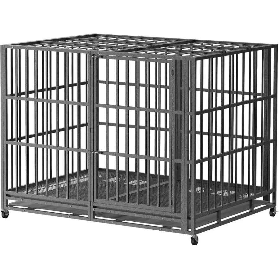 High-Concerned Indestructible Dog Crate With Removable Trays