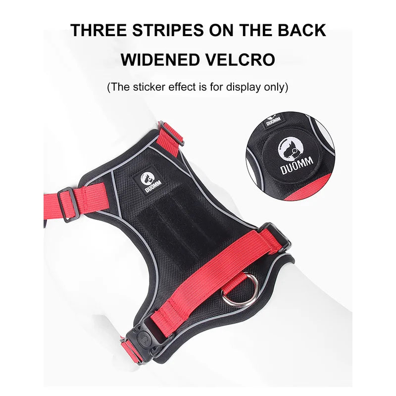 NONECN Reflective Dog Harness Vest Tactical 1680D Waterproof Oxford