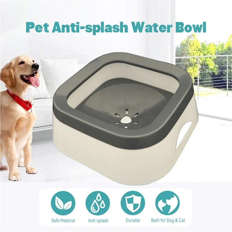 Plastic Anti Splash Dog Water Bowl 1L Drinker For Pets Puppy Cat
