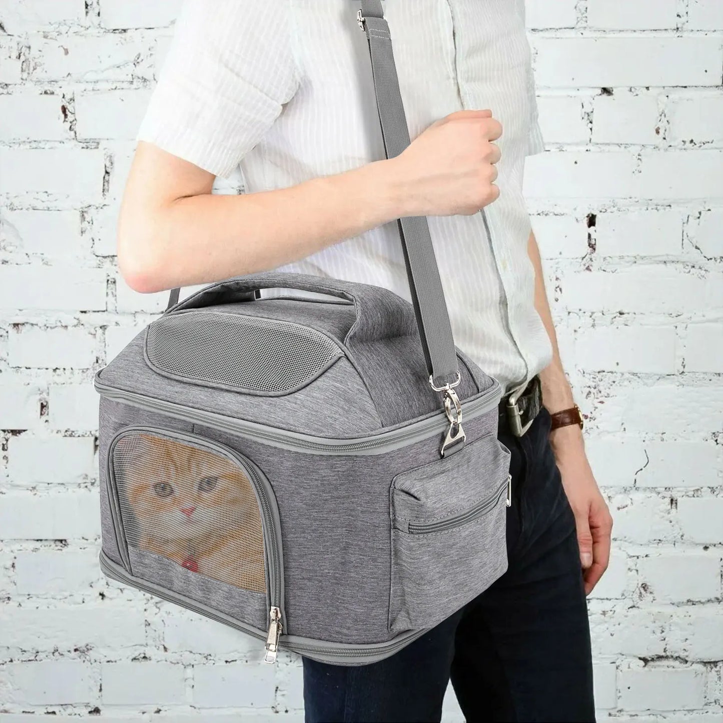 Pet Backpack Breathable Foldable Tote Bag For Dogs And Cats