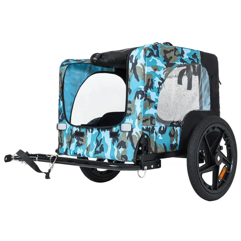 Heavy Duty Collapsible Pet Bike Trailer With All Terrain Wheels