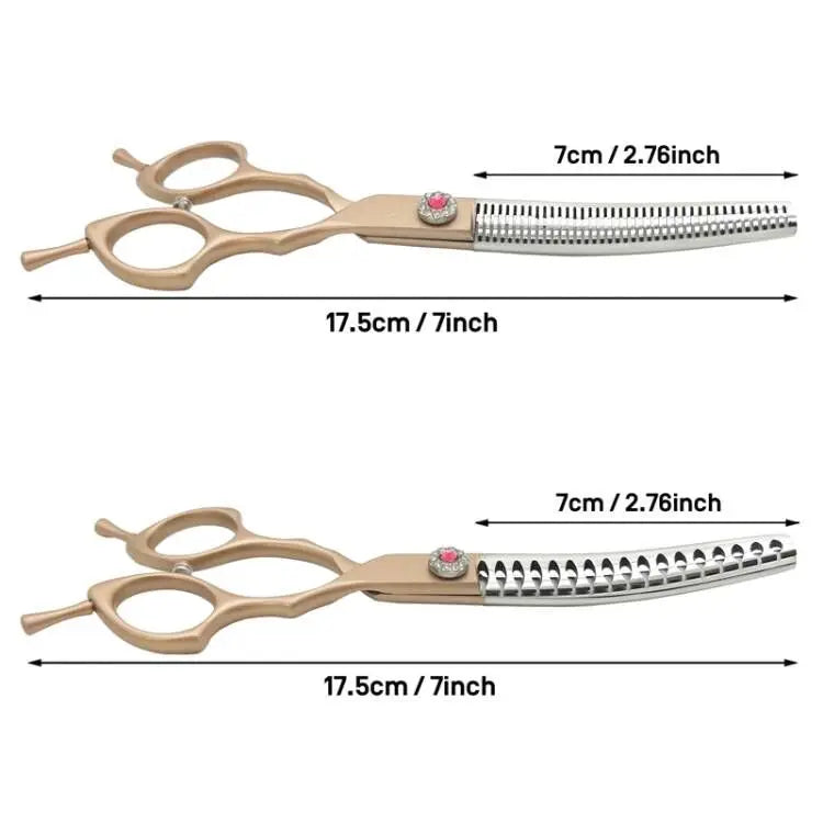 Wingsbro Professional Curved Thinning Dog Grooming Scissors