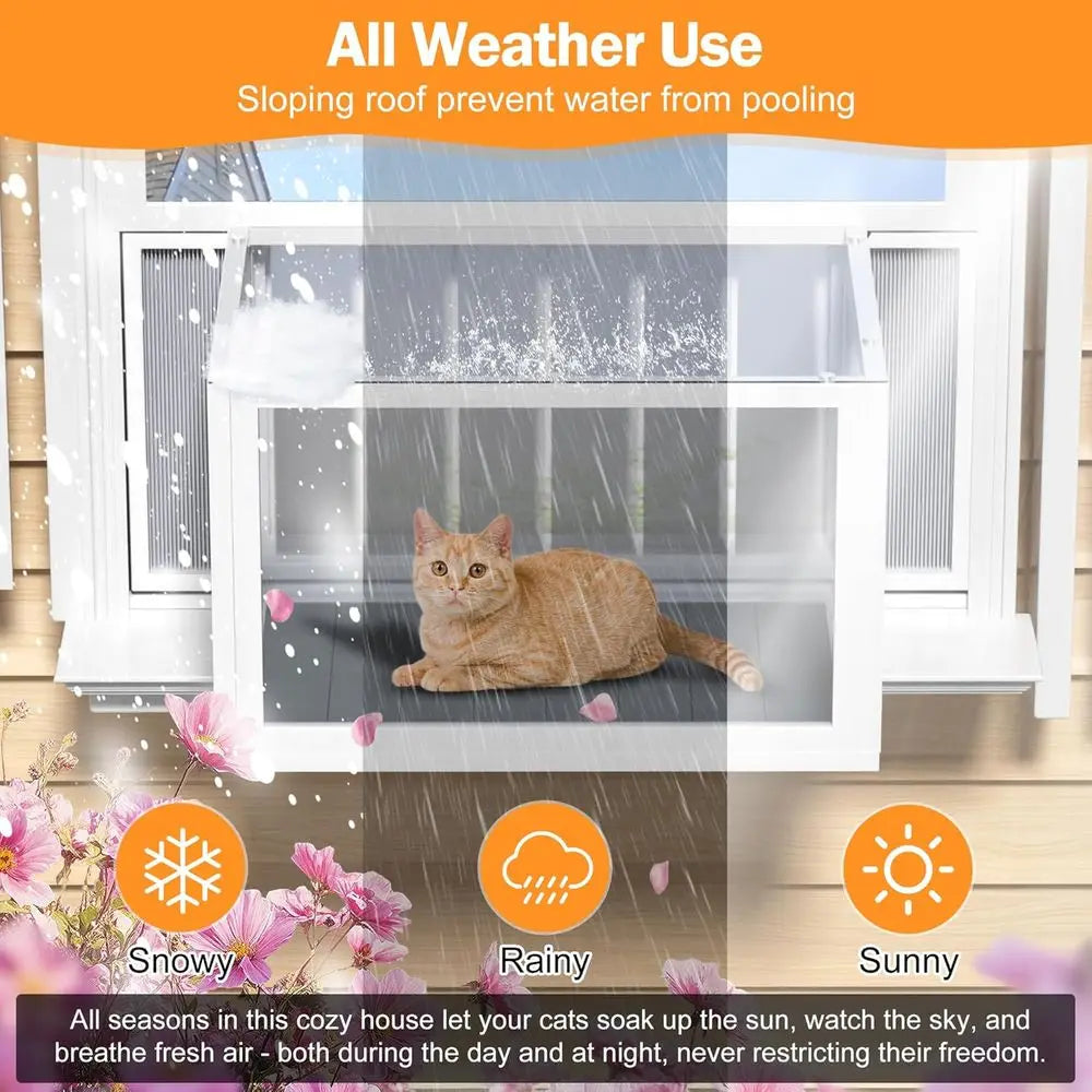 Closure Outdoor Indoor Cat Enclosure With Clear Panels