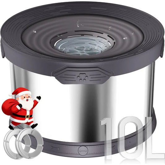 Stainless Steel No-Spill Dog Water Bowl Anti-Splash Slow Drinking Bowl