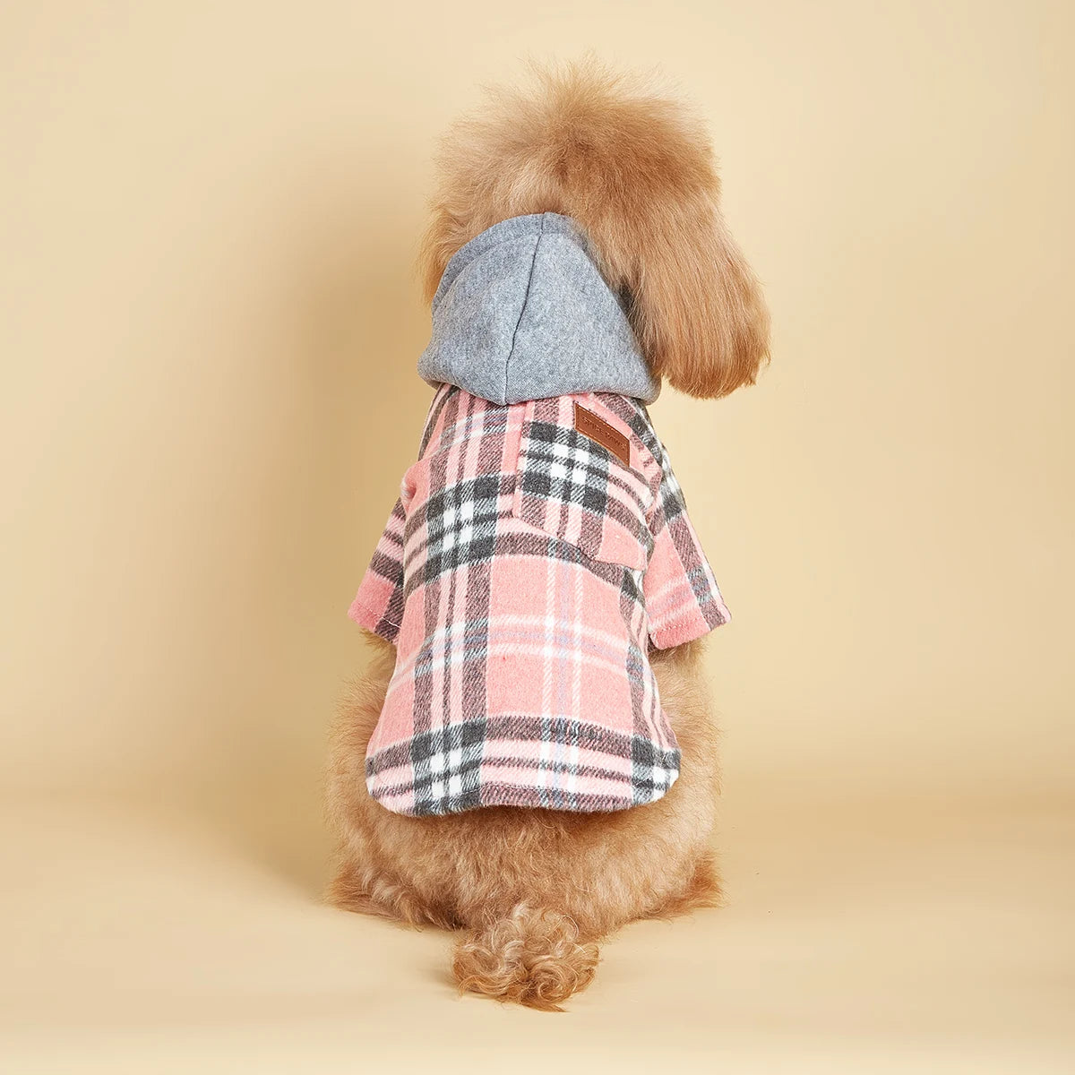 Dog Hoodie For Small Dogs Plaid Pocket Puppy Sweatshirt