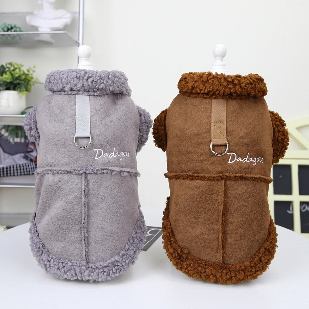 British Style Dog Jacket Lamb Fleece Winter Coat For Dogs
