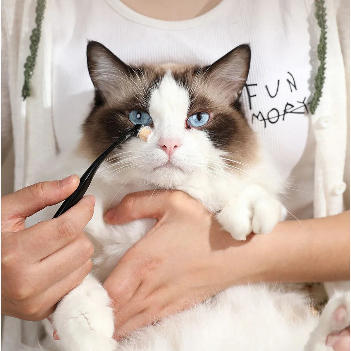 Anti Static Pet Tear Brush Grooming Tool For Cats And Dogs Eye Protection