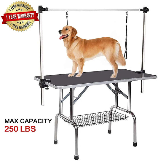 Professional Dog Grooming Table With Arm Noose And Mesh Tray