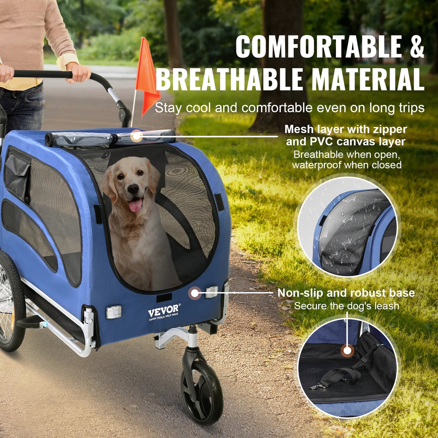 SucceBuy Dog Bike Trailer 2in1 Pet Stroller Carrier