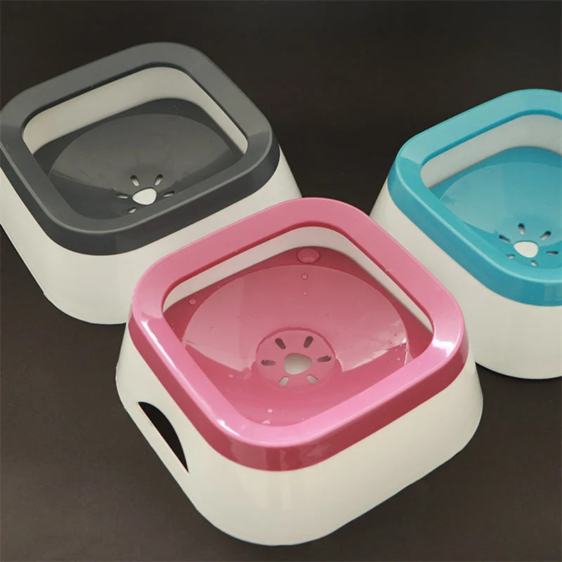 Plastic Anti Splash Dog Water Bowl 1L Drinker For Pets Puppy Cat