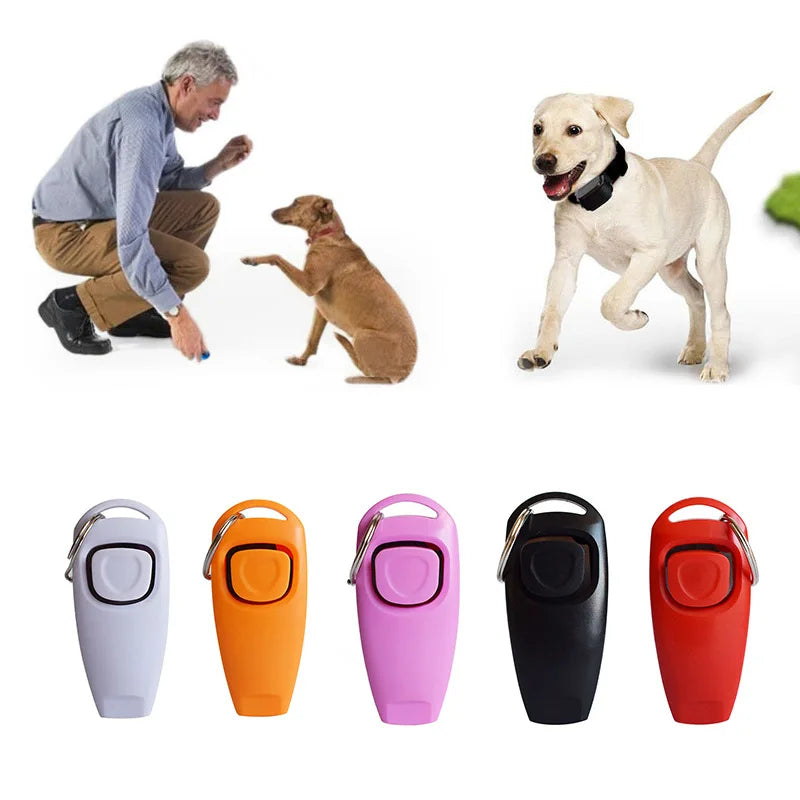 Two In One Dog Clicker Training Whistle With Key Ring