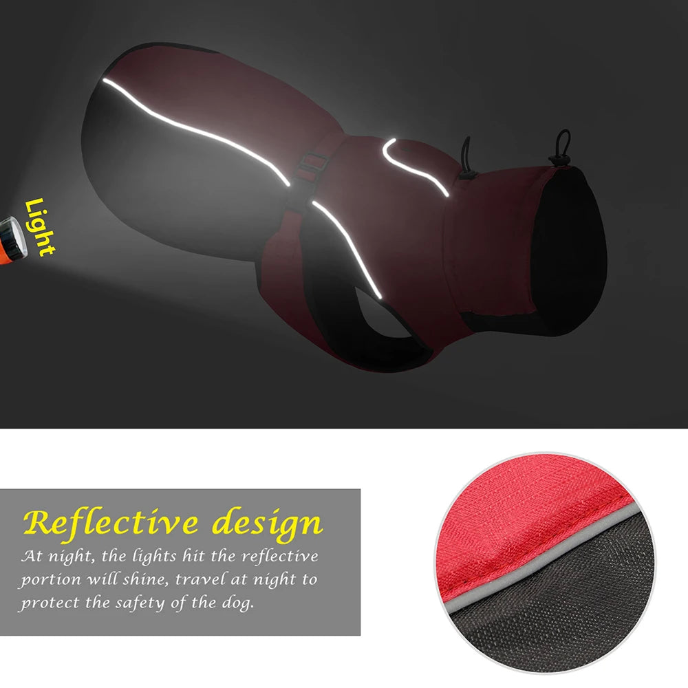 NONECN Waterproof Dog Coat Jacket Reflective Raincoat For Dogs