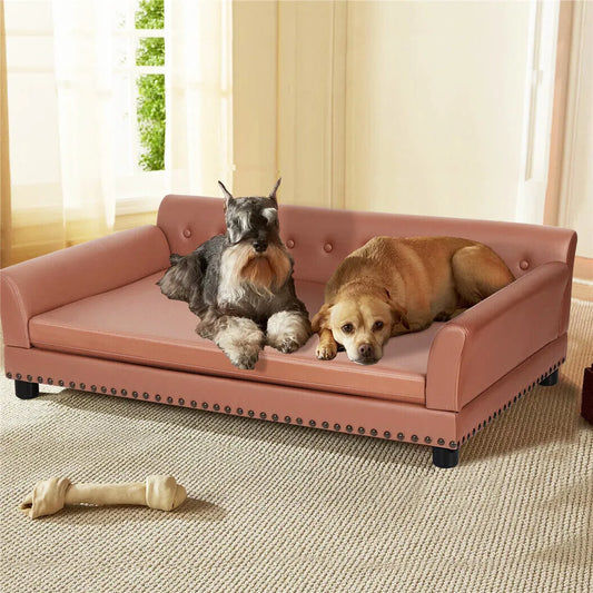 BINGOPAW Luxury Raised Dog Sofa Bed With Removable Cushion Cover