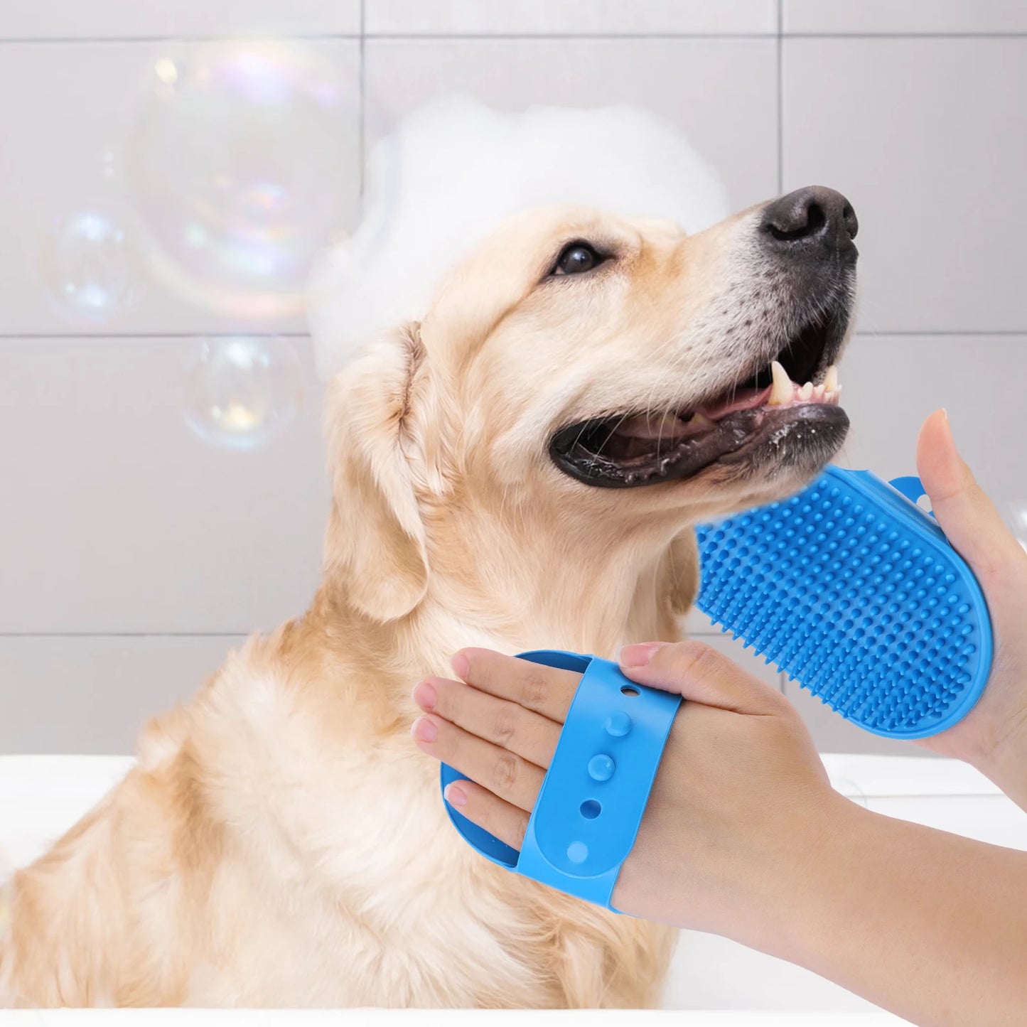 NONEDog Silicone Pet Grooming Gloves And Dog Toothbrush Set