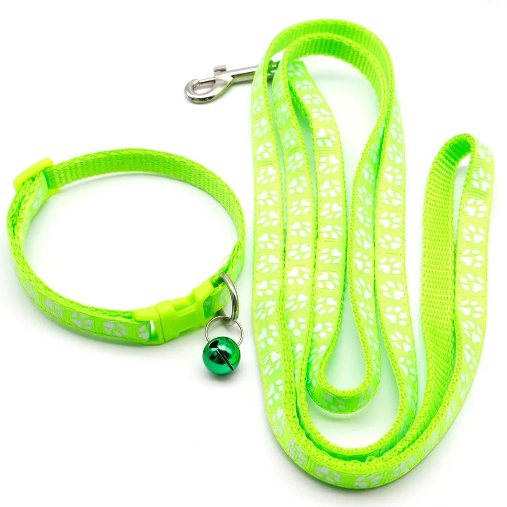 Printed Dog Cat Leash Adjustable Outdoor Walking Rope
