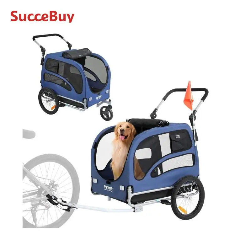 SucceBuy Dog Bike Trailer 2in1 Pet Stroller Carrier