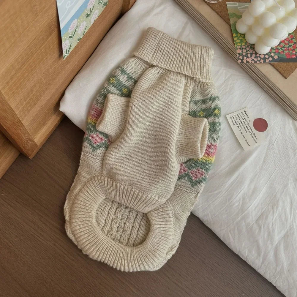 Korean Style Knitted Pet Sweater For Dogs And Cats
