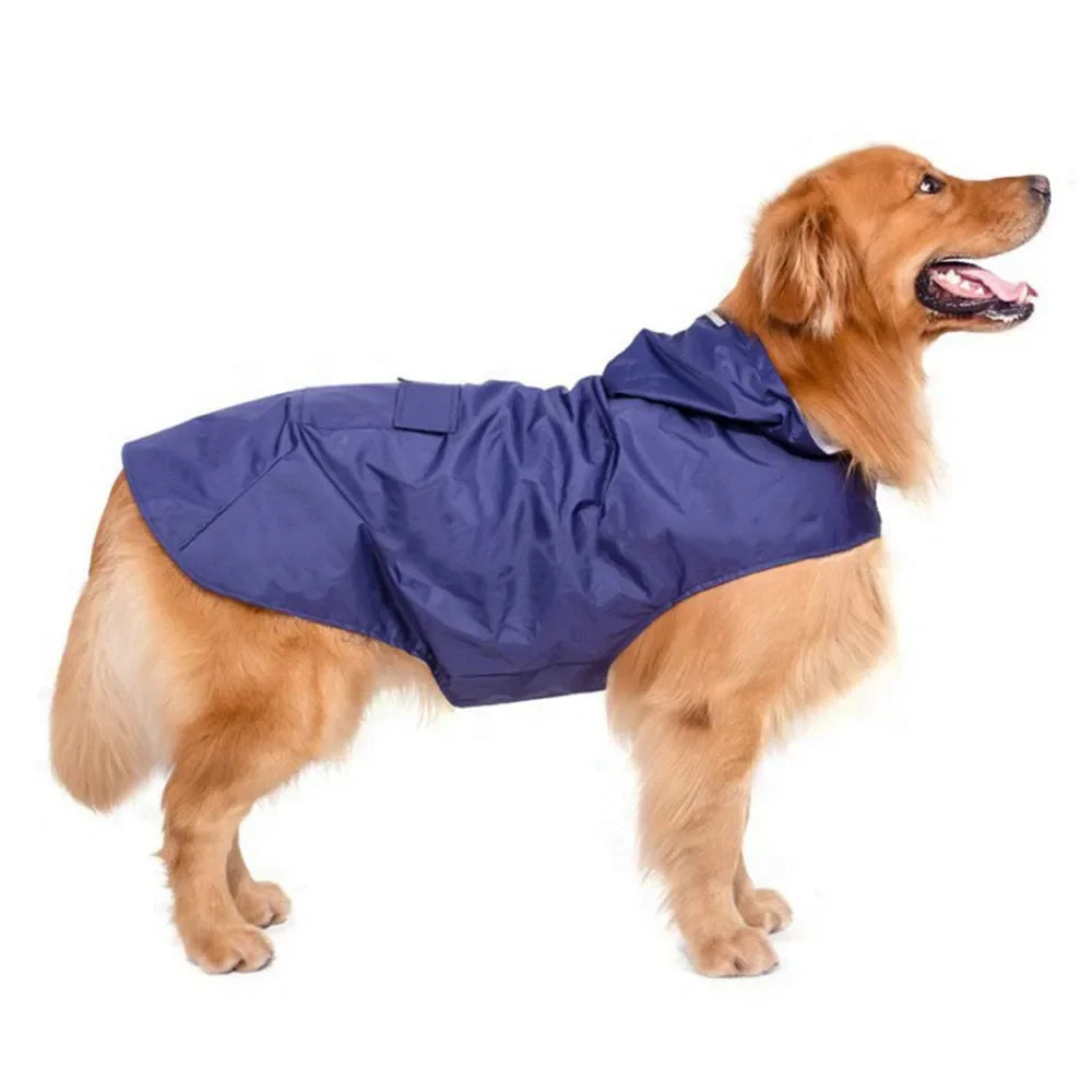 Dog Raincoat Waterproof Polyester Reflective Stripe Jacket