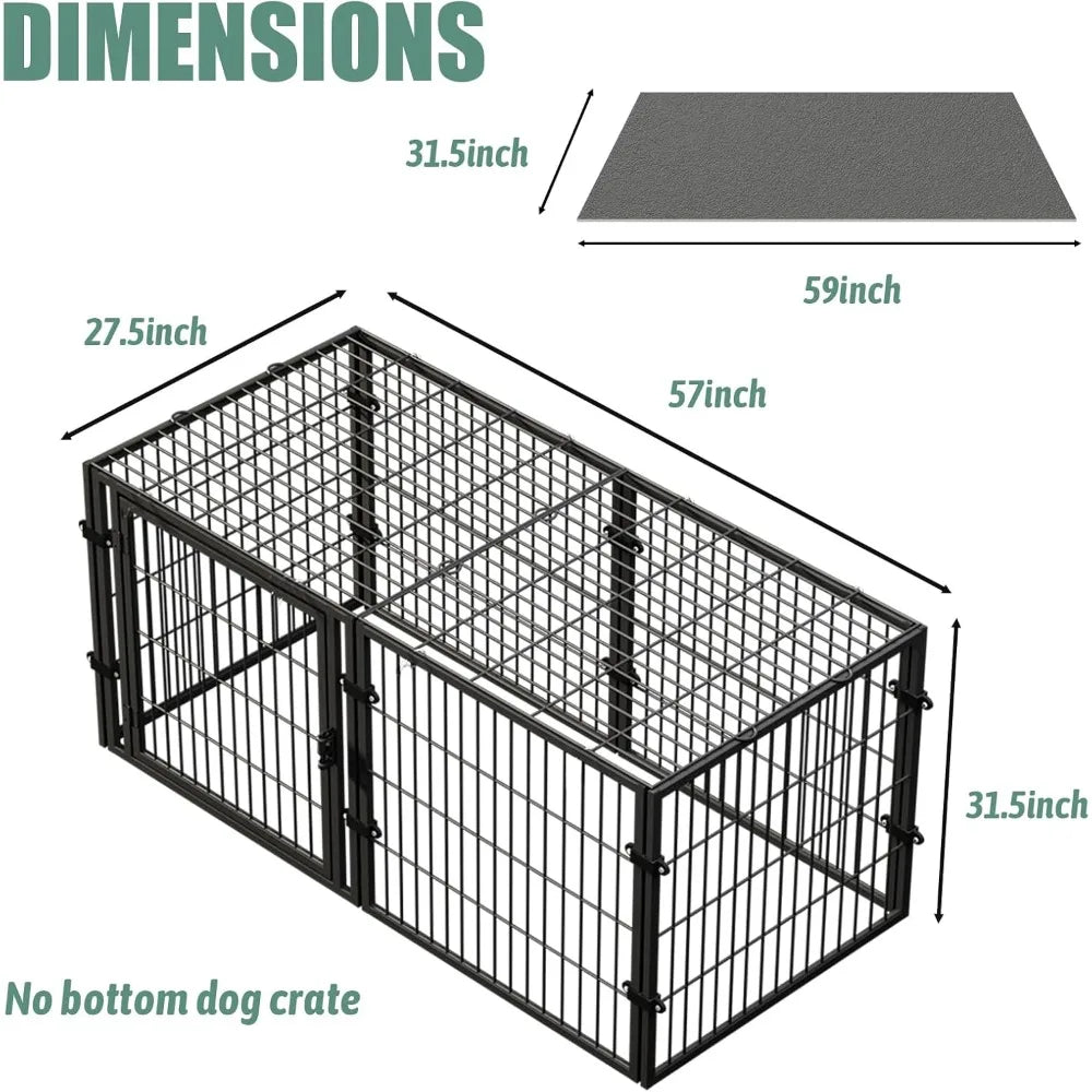 CHENGWEI Heavy Duty Dog Crate Indoor Outdoor Metal Kennel