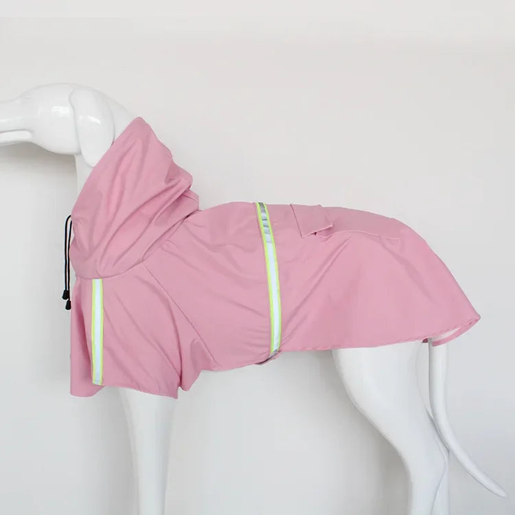 Waterproof Hooded Dog Raincoat With Reflective Cloak Style