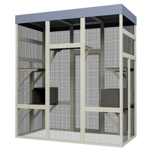 Closure Wooden Catio Outdoor Cat Enclosure With Waterproof Roof