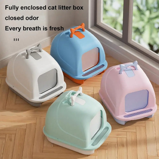Hign-concerned 90 Degree Lift Cat Litter Box Enclosed With Lid