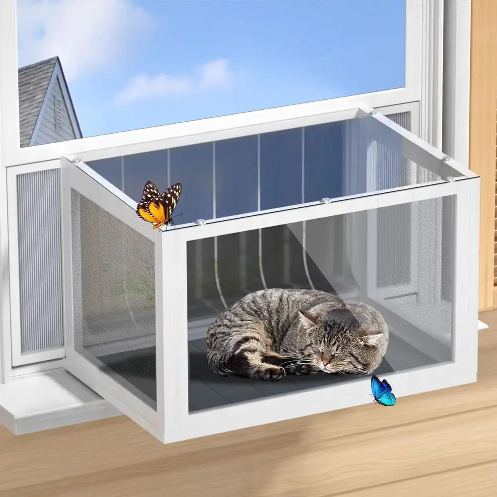 Closure Outdoor Indoor Cat Enclosure With Clear Panels