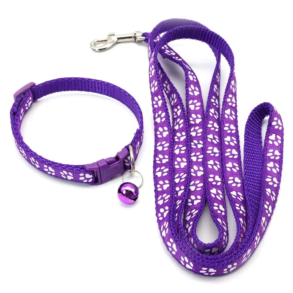 Printed Dog Cat Leash Adjustable Outdoor Walking Rope