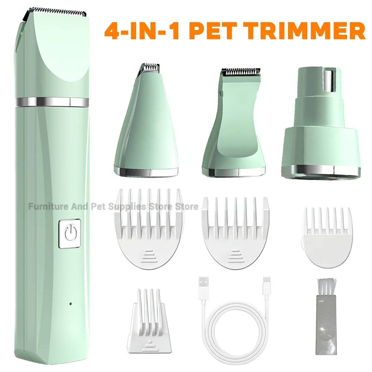 Professional 4-In-1 USB Rechargeable Pet Grooming Tool Set